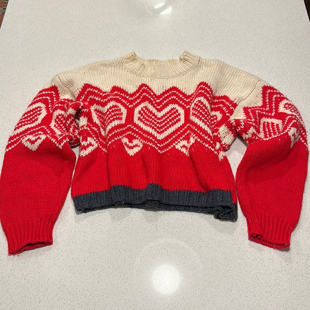 EUC Free People Hearts Sweater
